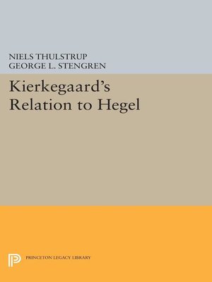 cover image of Kierkegaard's Relation to Hegel